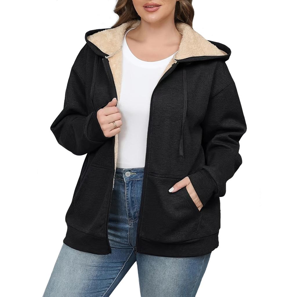 Женская теплая плюшевая толстовка с капюшоном