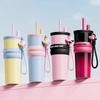 710Ml Large Capacity Car Thermos Mug Stainless Steel Vacuum Flask With Retractable Straw Leak-Proof Coffee Tea Cold Drink Bottle