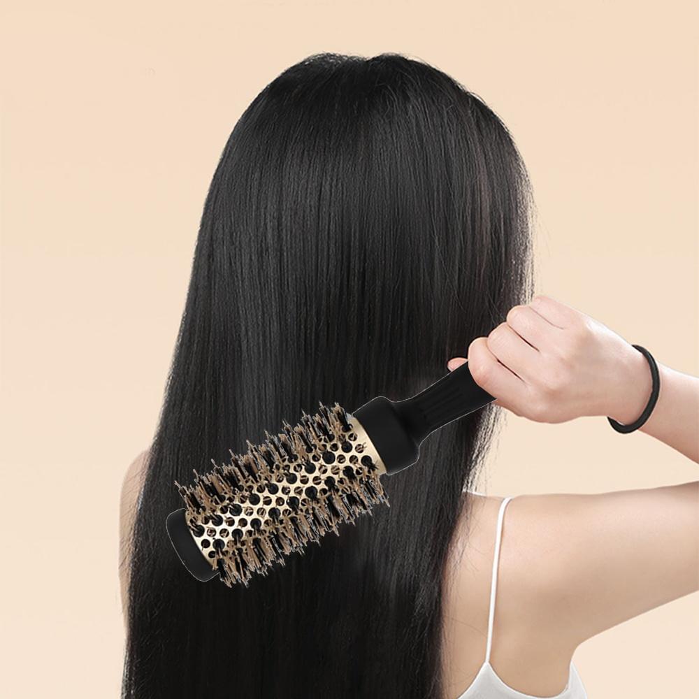 5 Sizes Professional High Temperature Resistant Aluminum Tube Ceramic Comb Round Comb For Blow Dry Salon Styling Tools