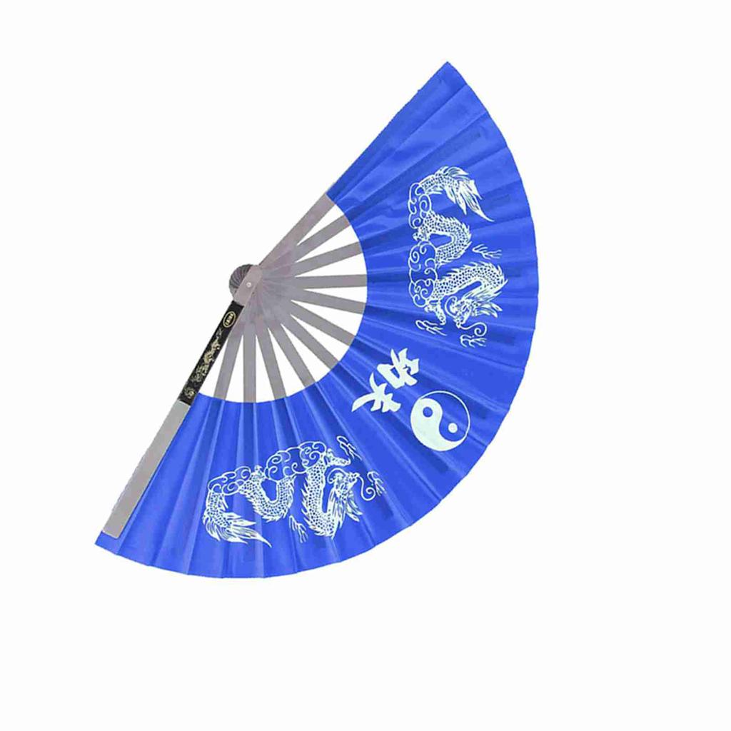 Нержавеющая сталь Тайцзи боевые искусства кунг-фу танец практика обучение выступление веер синий