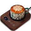 Stay Gravity Sensor Cup Coffee Insulated Temperature Control Up To Mug Desk Keeps Drinks Wood Gift Warm! Warmer, Warmer, Coaster, 85°C, Timer, Warmer,