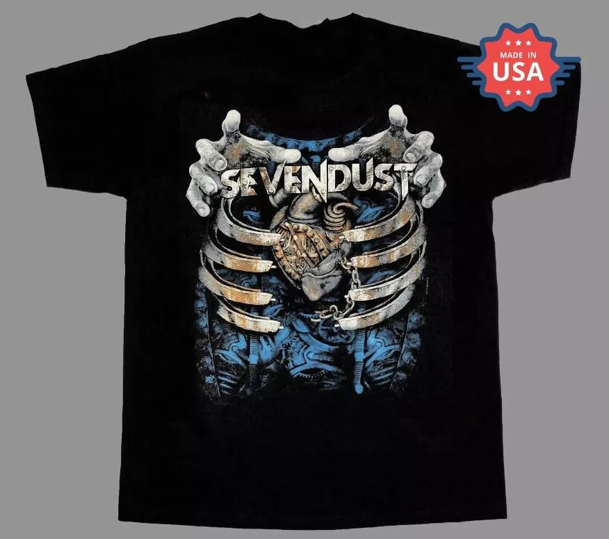 Редкий подарок для фаната группы Sevendust Черная унисекс футболка S-3XL