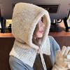 Корейский стиль Шапка Шарф Женский Осенне-зимний Теплый Защита ушей Капюшон Шарф Вязаная Шерстяная Шапка