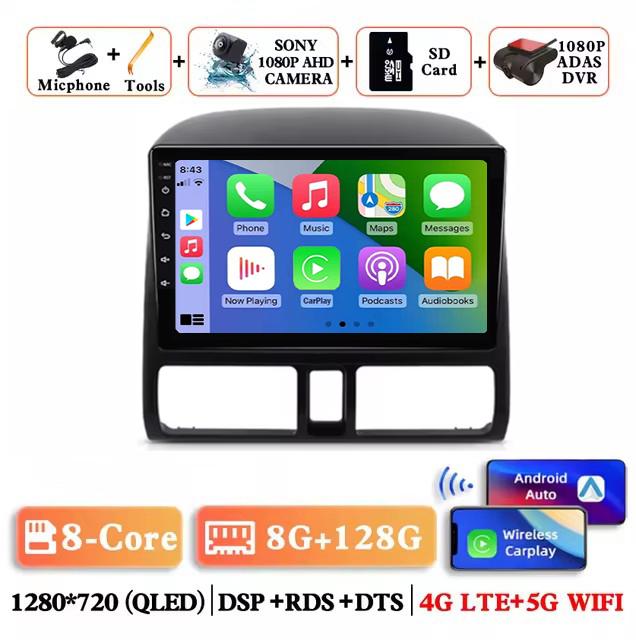 Wireless Carplay Android 14 Auto Car Radio For Honda CR-V CRV 2 2001 2002 2003 - 2006 Multimedia GPS Autoradio 4G WIFI DSP GPS