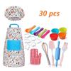 30 шт./компл. детский набор для выпечки, инструменты для выпечки, набор для приготовления пищи, в комплект входит детский фартук, шляпа шеф-повара