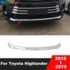 Хромированная накладка на решетку нижнего переднего бампера для Toyota Highlander 2018, Хромированная полоса-молдинг губы бампера, Аксессуары