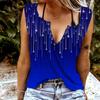 Women Tanks Sexy V Neck Sleeveless Summer Tops Vest 3D Falling Meteor Print Cool Lightweight Tops