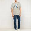 Calvin Klein T-Shirts Men's Gray Crew Neck Moderate Straight Fit (Unisex) T-Shirts 000NM1903E YG4