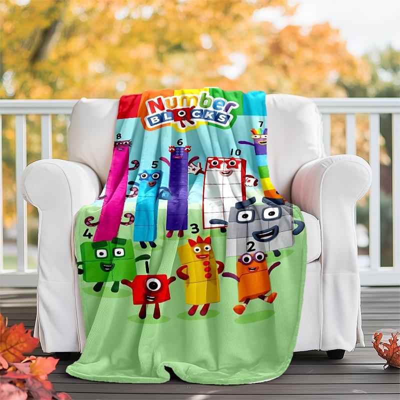 Numberblocks Theme Printed Blanket,Perfect for Couch, Bed, Travel & Outdoor Use | Machine Washable, Cozy & Durable.