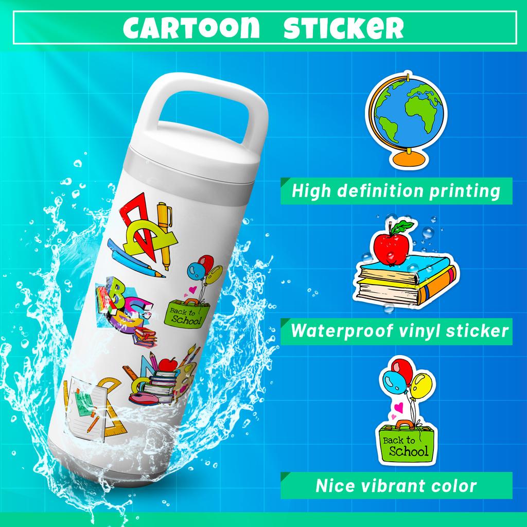 100 PCS Teacher Graffiti Stickers - School Theme Decals for Cars, Bottles, Notebooks