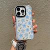 Полноэкранный светло-голубой чехол для телефона с цветочным принтом, iPhone 17 Gentle Style, Apple 16 Pro с большим прозрачным вырезом