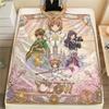 1PC Cardcaptor Sakura Patterned Flannel Blanket Suitable For All Seasons For Home Decor Warmth And Comfort Gifts Holiday Present