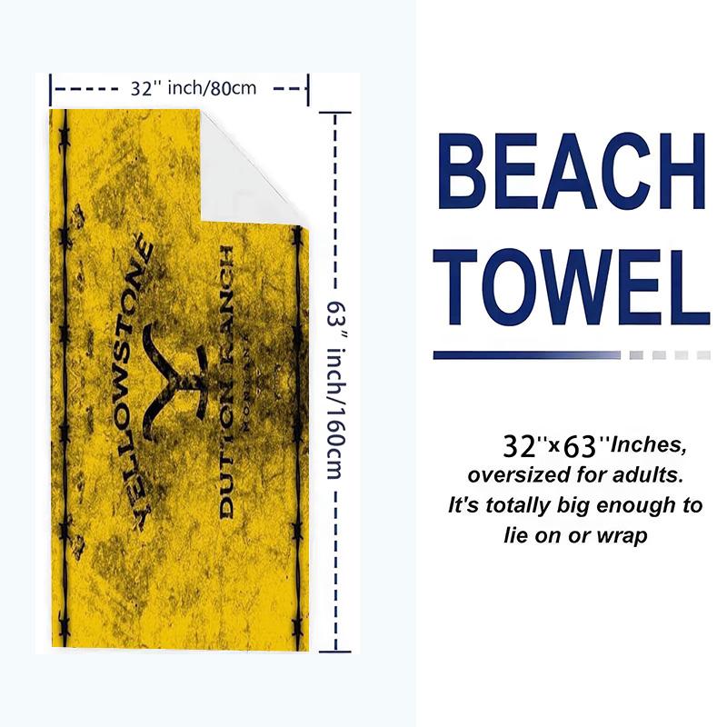 Yellowstone Print Beach Towel, Large Soft Quick Dry Towel for Beach Camping Swimming