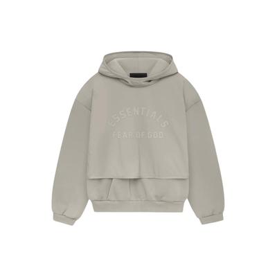 Fear of God Essentials Нейлоновый флисовый свитер с капюшоном Seal/Seal Мужские топы Серый 202SP244325F
