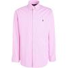 Polo Рубашка мужская поплин в полоску с вышивкой пони, с длинным рукавом, розовая 712818501-001