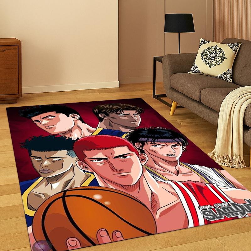 Мультяшный ковер-коврик Slam Dunk Basketball Anime для спальни, гостиной, дивана, игровой комнаты, прихожей, декор для дома, детский коврик, нескользящий