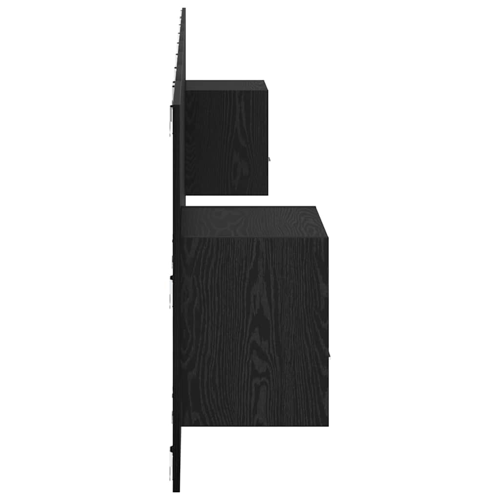 Headboard with Cabinets 3 pcs Black Oak Effect Wood Based Material