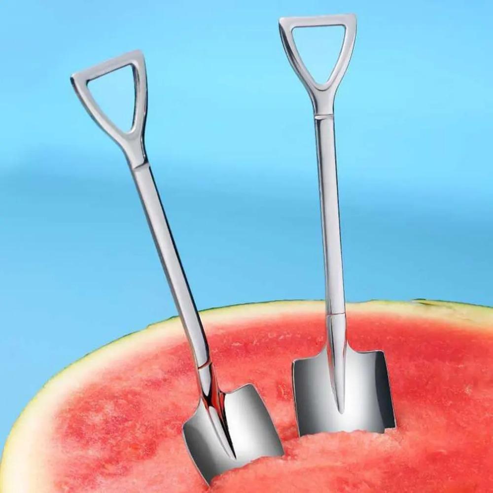 20 шт. Креативная ложка для кофе в форме лопаты из нержавеющей стали, десертная ложка, ложка для фруктов, арбуза, мороженого, торта, кухонная посуда