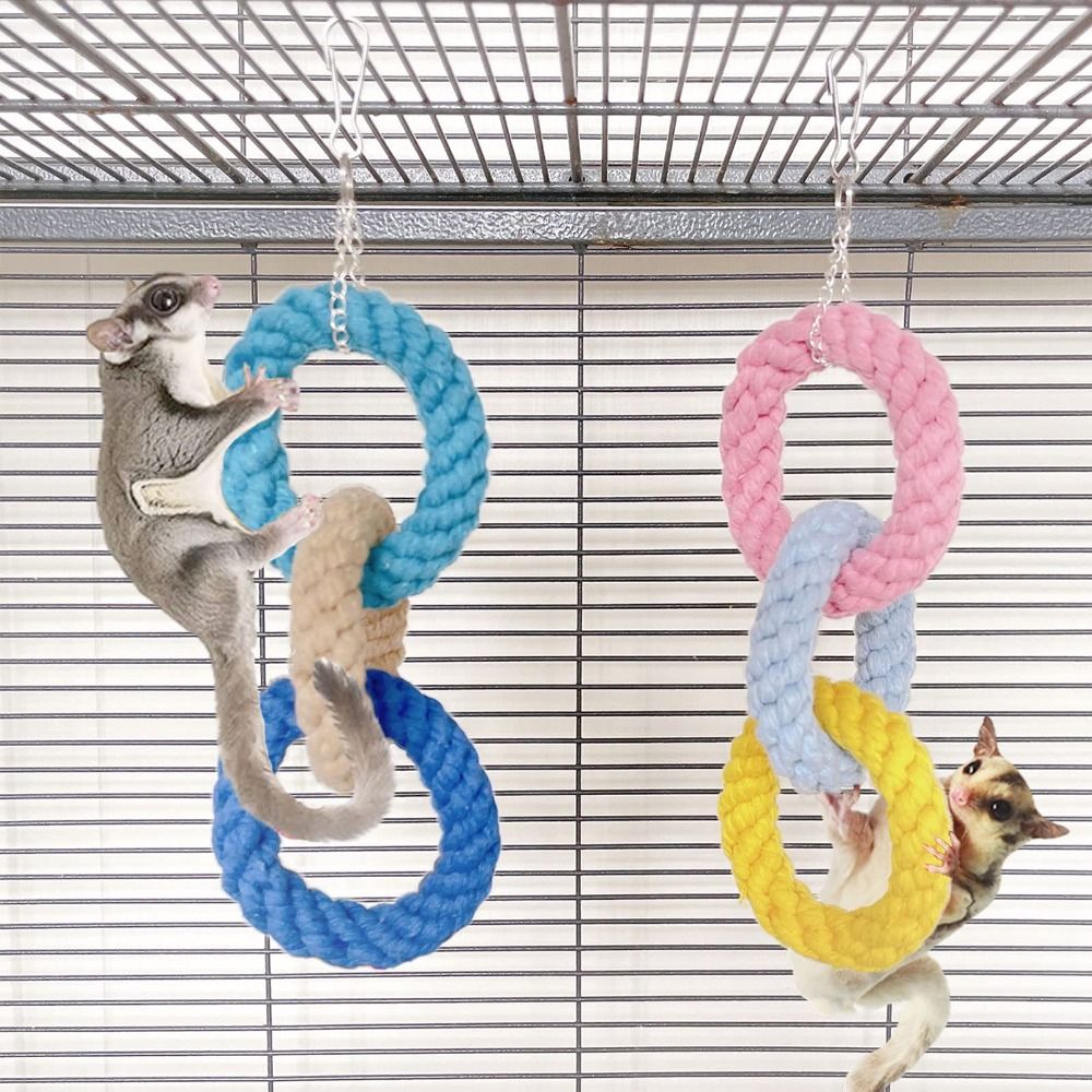 Toy Cotton Rope Bird Rope Hanging Hamster Toy Sugar Glider Cage Accessories Climbing Rope Toys