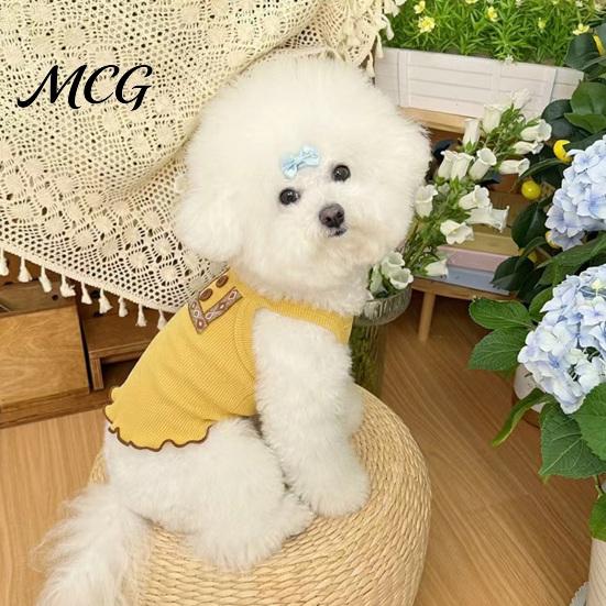 Pet Hair Reduction Shirt Ribbed Sleeveless Dog T-Shirt, Breathable Girl Vest Shirt, Soft Fabric Top Summer Puppy Outfit for Small Dogs Bichon