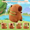 23 cm süße Capybara-Plüschpuppe, Kawaii-Capybara-Stofftierspielzeug mit Schildkröten-Rucksack, weiche braune Capybara-Plüschtiere, umarmende Geschenke für Kinder