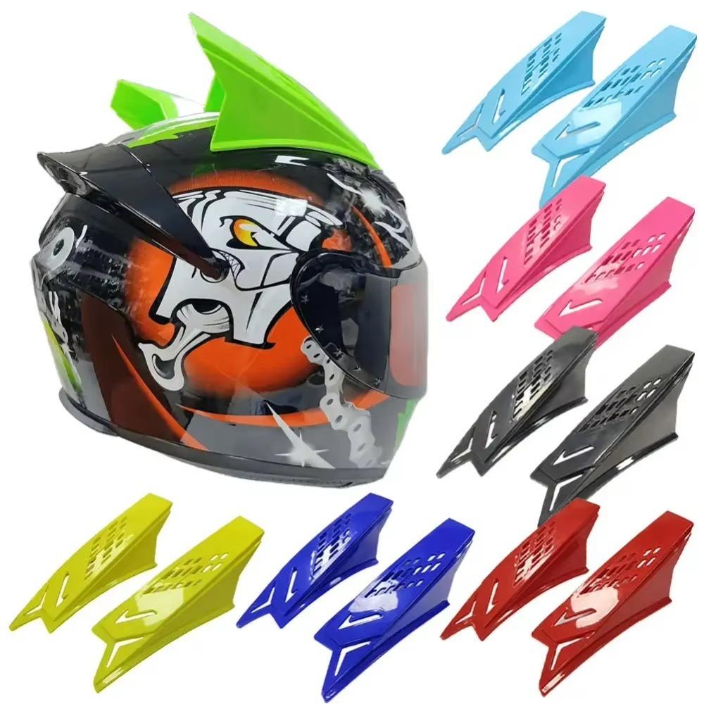 2 Pcs Plastic Motocross Racing Mohawk Horns Self-adhesive Helmet Decorative Accessories