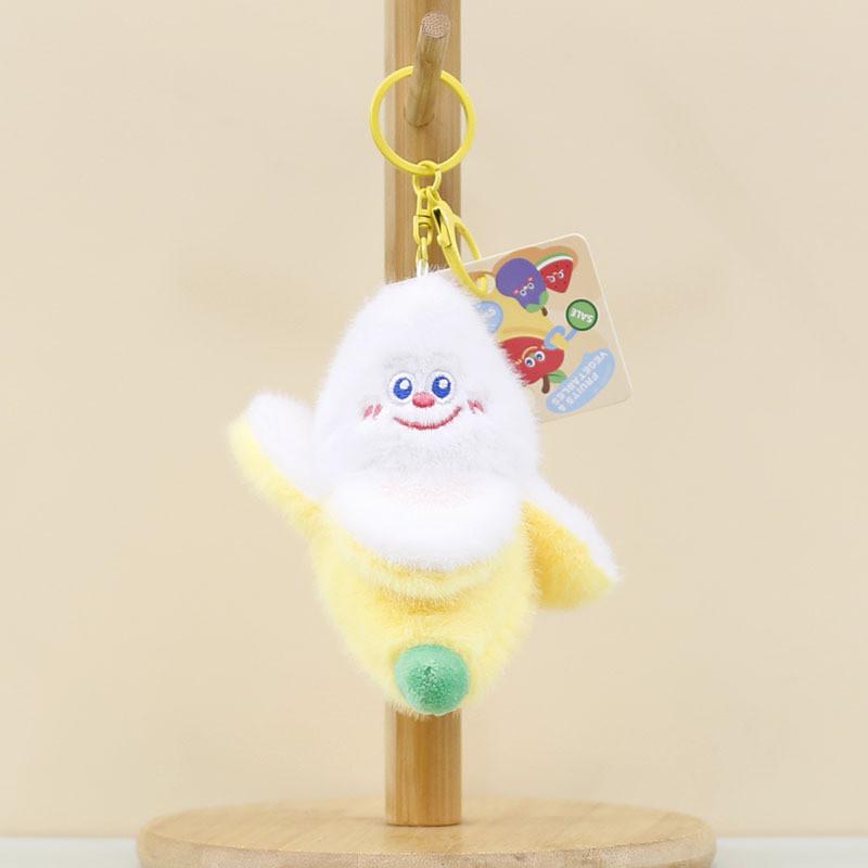 Adorable Cartoon Vegetable And Fruit Plush Keychain Cute Banana Durian Carrot Doll