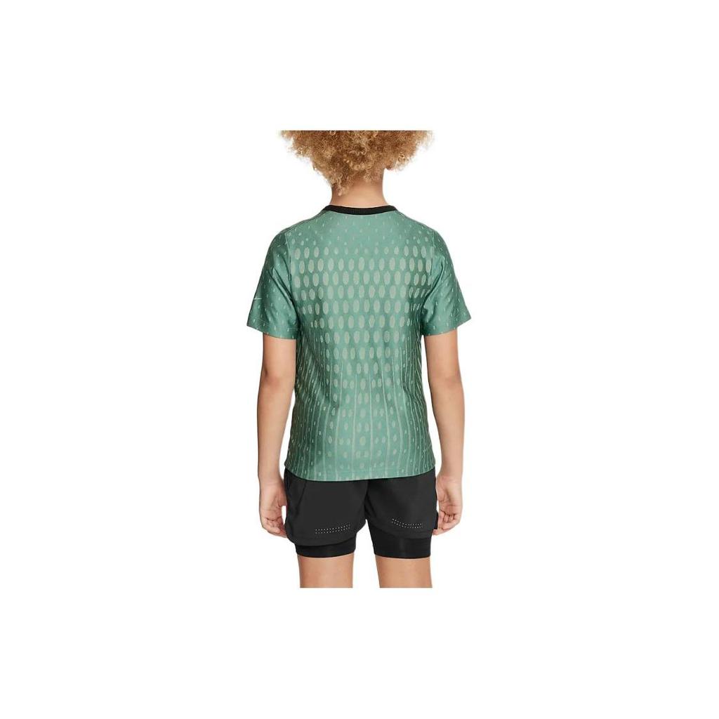 Nike T-Shirt Round Neck Side Split Quick-Dry Short Sleeve Kids Tops Coastal-Blue Light-Olive-Green Gray FJ6815-361