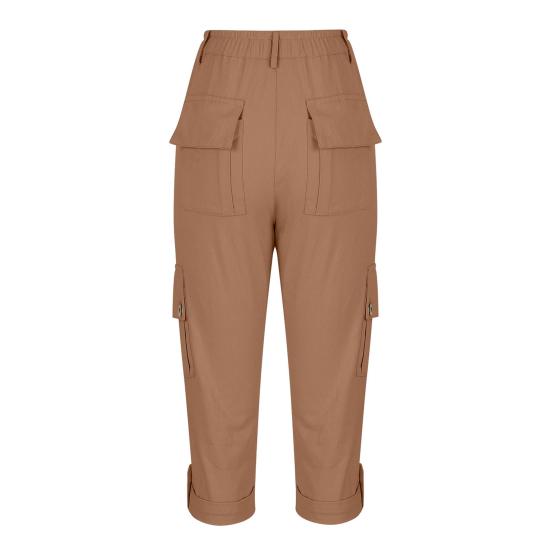 Женские капри карго джоггеры со средней посадкой, укороченные брюки карго, летние быстросохнущие