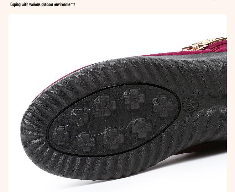 Женские водонепроницаемые зимние ботинки с бархатной подкладкой, нескользящие, теплая зимняя обувь для женщин среднего возраста.