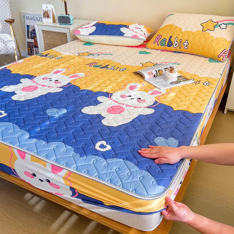 Латексный спальный коврик для матери и ребенка, трехсекционное покрывало с крутым латексным матрасом с шелковой подкладкой, защитный чехол