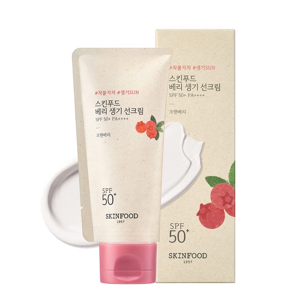 SKINFOOD Солнцезащитный крем Berry Glow Для лица и всего тела Защита от УФ-лучей База под макияж Естественное выравнивание тона Увлажняющий Сияющая кожа Прозрачность Увлажняющий