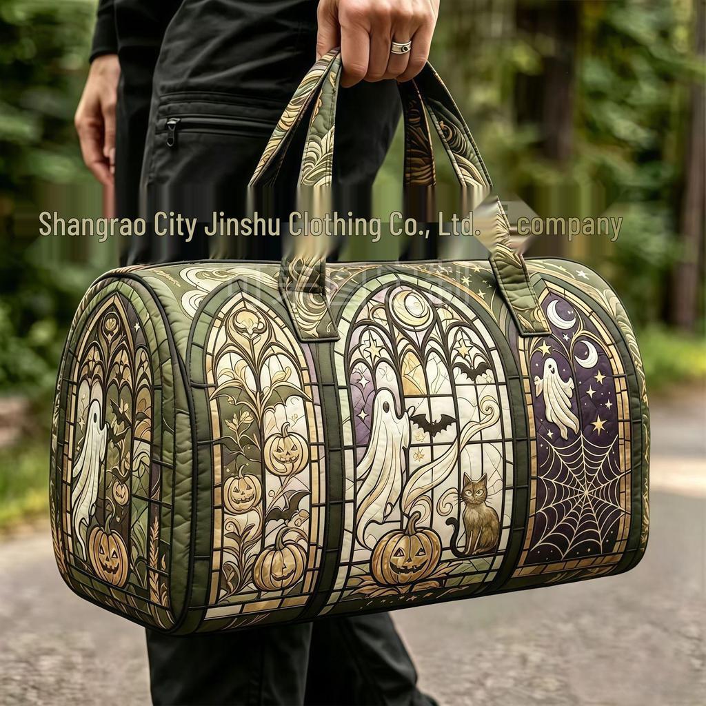 3D Gothic Stained Glass Print Halloween Gym Bag - Multi-functional Travel Bag