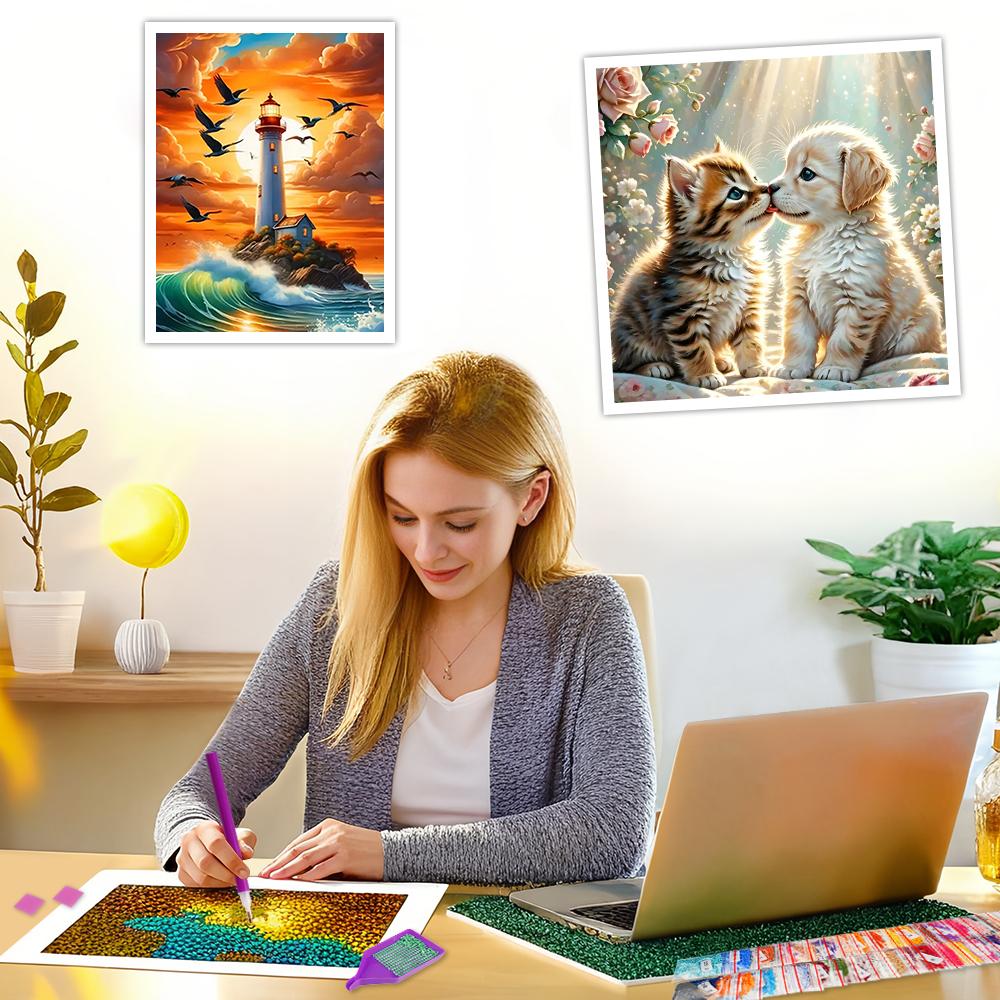 DIY Алмазная мозаика Зонт Кленовый лист 5D Алмазная живопись Осенний пейзаж Полная вышивка стразами Декор для дома