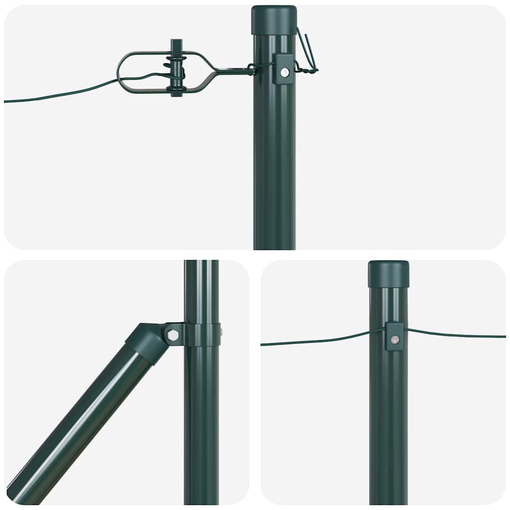 Fence Posts with Drive in Sleeve 7 Pcs Green