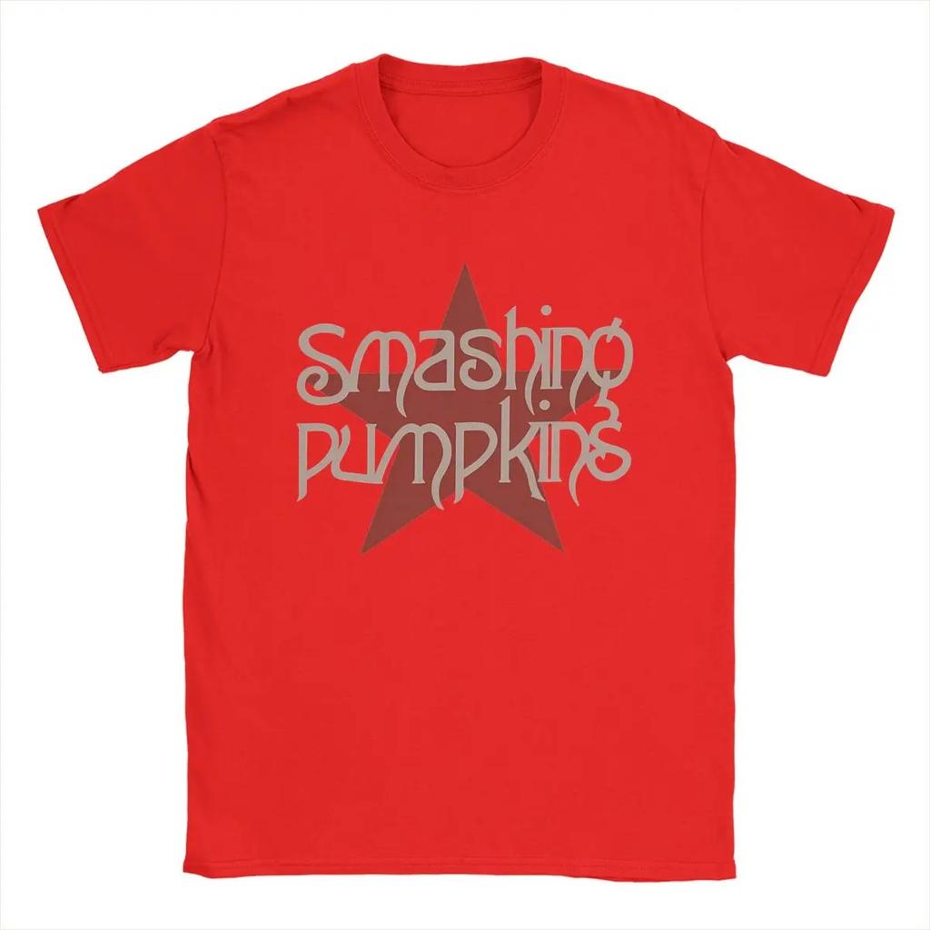 The Smashing Pumpkins Винтажная Звезда Логотип Рок-группы Футболка 90-е Альтернативный Метал Унисекс Черный Женские и Мужские Футболки