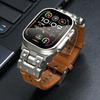 Роскошный металлический кожаный ремешок для Apple Watch Ultra 3 2 49 мм Ремешок для iWatch Серии 11 10 9 8 7 6 se Браслет Correa 45 мм 44 мм 46 мм