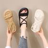 Модные мягкие женские сандалии Пляжная обувь 2025 Женские прозрачные каблуки Большой размер Девушки Новое лето Большой Выходной Комфорт Мода Плоские Повседневные Сканировать