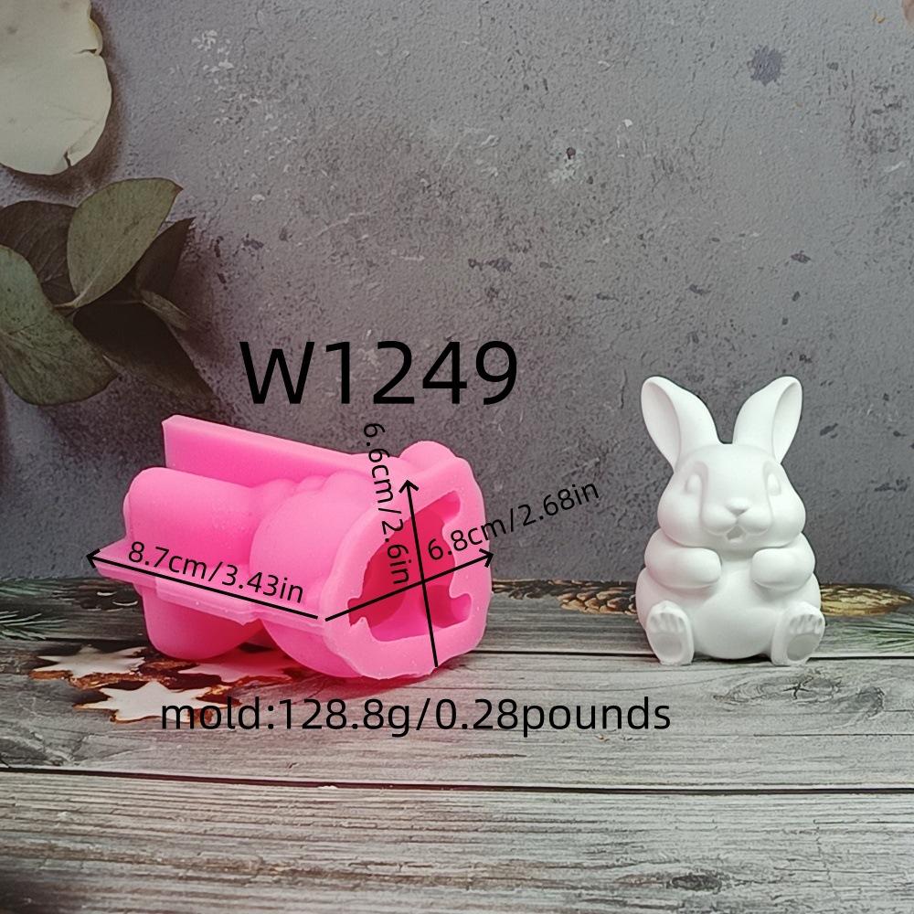 Милая свеча в виде кролика, силиконовая форма, пасхальный кролик, форма для ароматерапии из смолы, сделай сам, ручная работа, изготовление свечей и мыла, домашний крафт, украшение, подарки