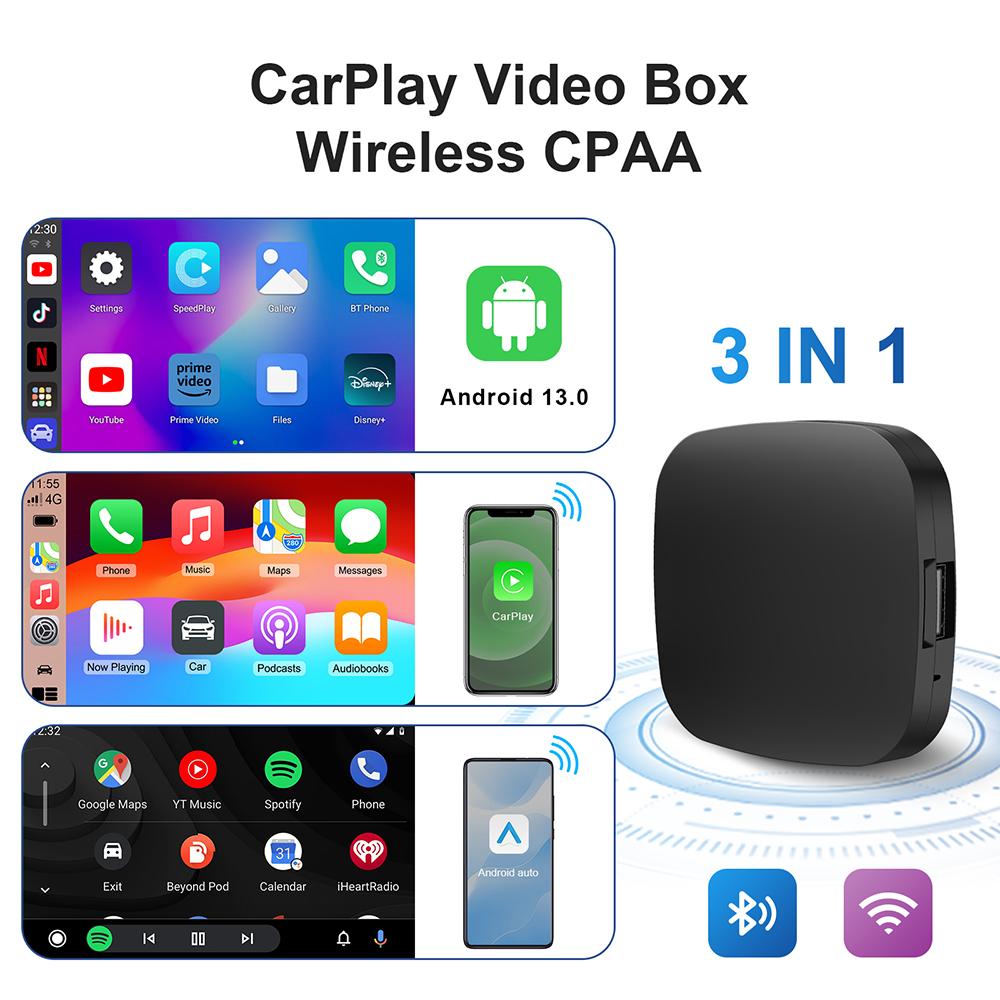 Android 13 Carplay AI Box Беспроводной Android Auto Smart TV Box Для Youtube Netflix Toyota Mazda Hyundai Haval GMC Ford MG VW Kia