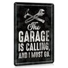 1pc Vintage Garage Fix-it Shop Metal Sign, Man Cave Decor, "The Garage Calling And I Must Go" Gift Mechanic Pop Accessory
