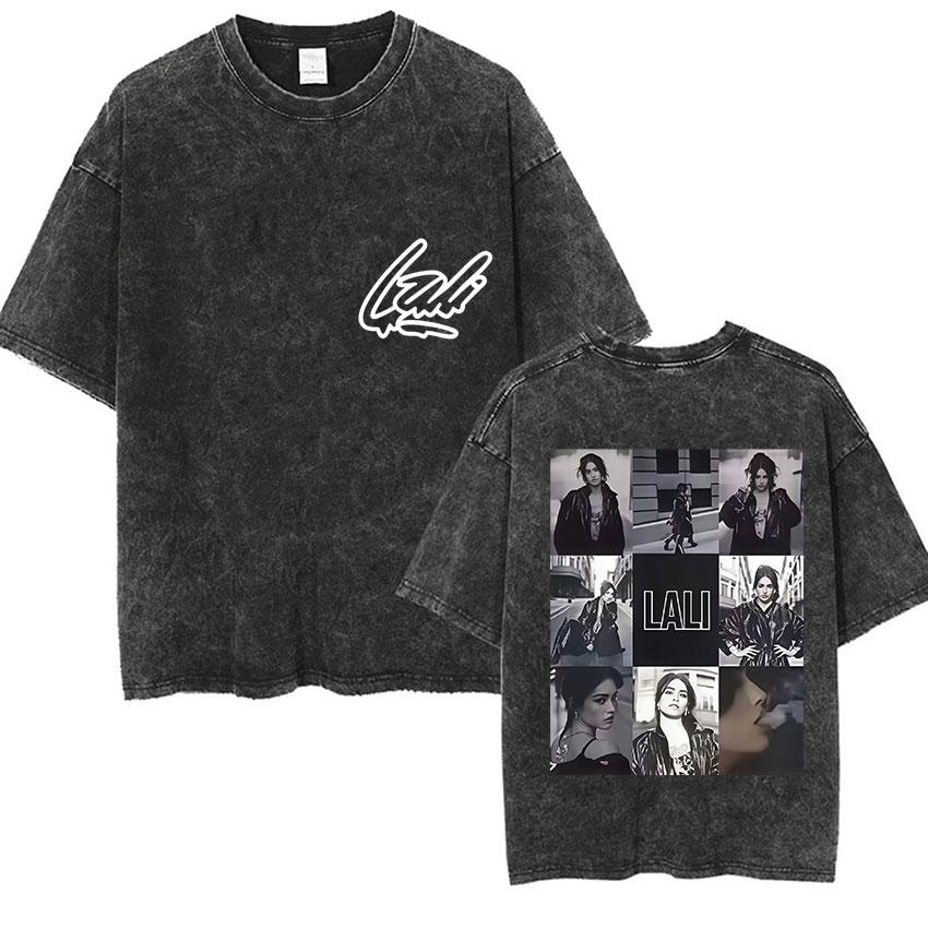 Lali Esposito Estadio Velez Tour  Vintage Washed T Shirts Men Womens Casual Fashion Oversized Tshirt Fans Gift Streetwear