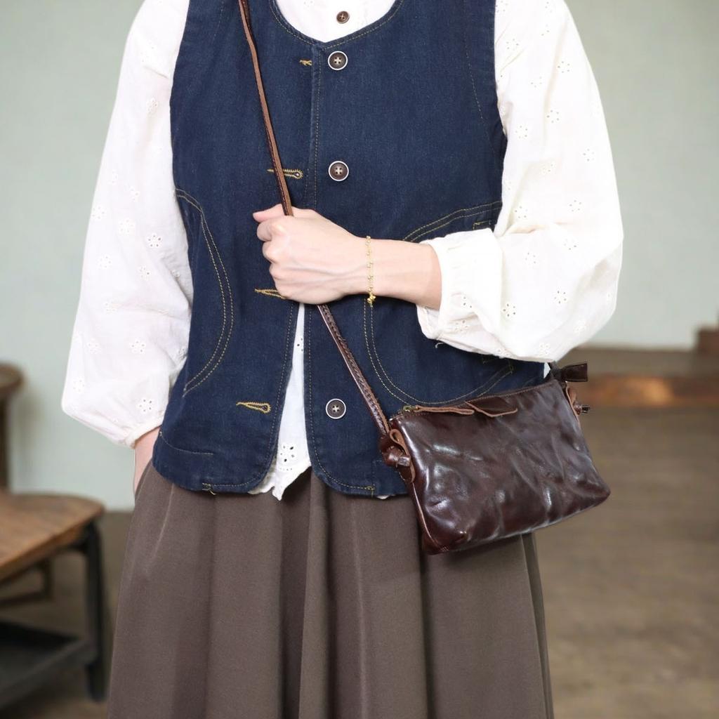 Johnature Универсальная и минималистичная маленькая сумка кроссбоди из натуральной кожи, однотонная, из мягкой коровьей кожи, мини-сумка на плечо