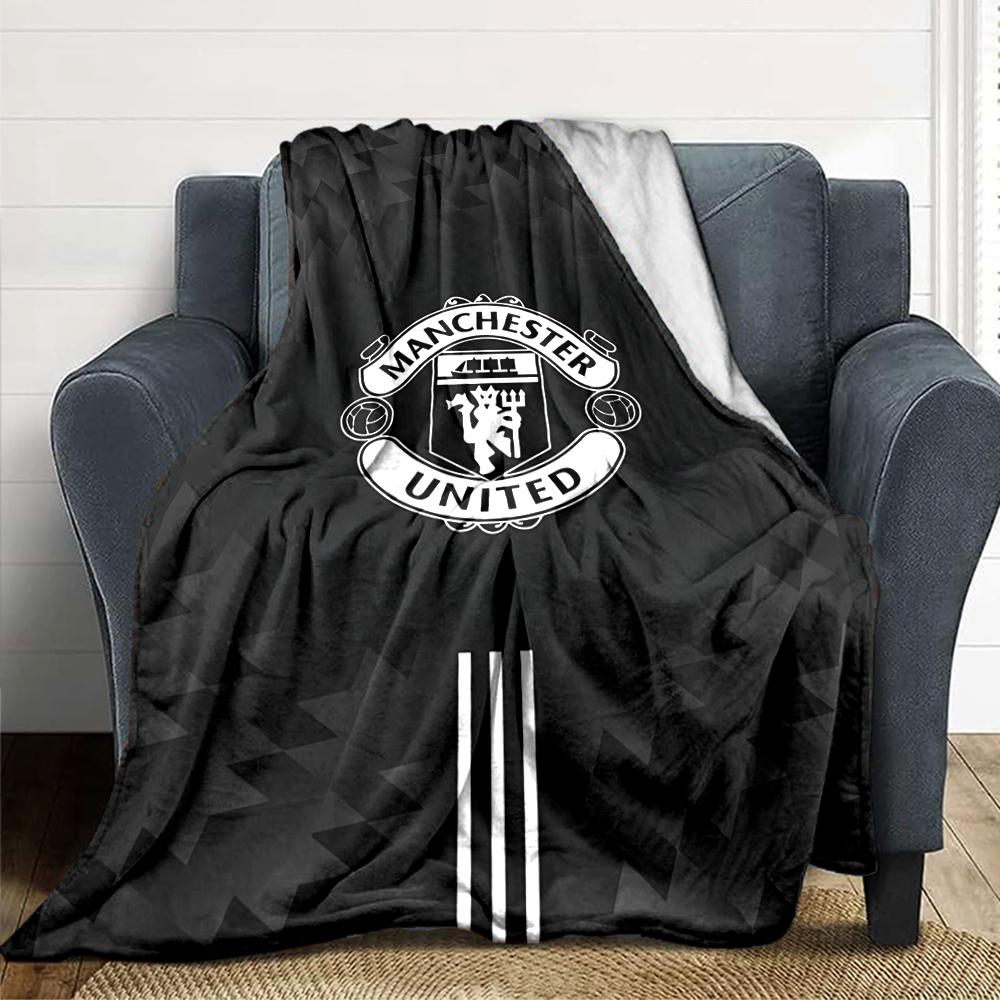 Manchester Crest Blankets Flannel Printed Breathable Warm Throw Blanket for Home Office Bedspreads 0708a4