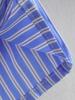 2025 Spring Women's European & American Style Blue Striped Shirt with Versatile Pocket
