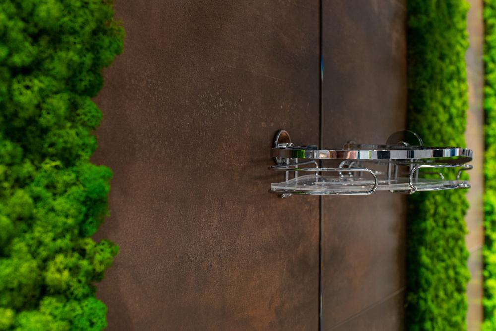 AWD INTERIOR 1419 wire chrome self-adhesive corner shower shelf