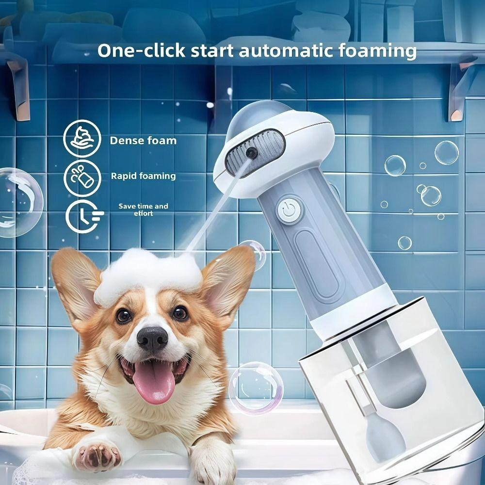 Portable Smart Dog Soap Dispenser Dog Washing Bubbler for 1.7W/1300mAh Automatic Press
