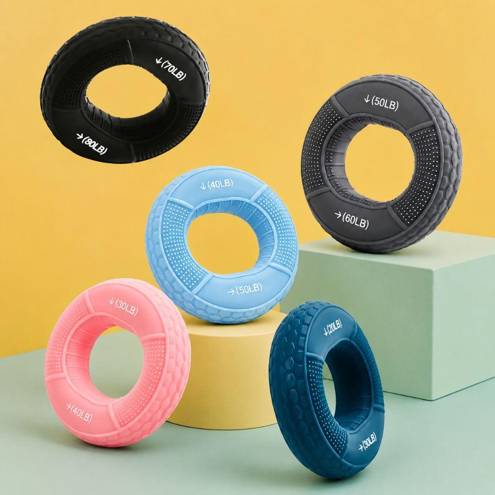 Finger Grip Circle Silicone Finger Grip Double Strength Training Ring Hand Strengthener For Adults