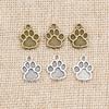 40pcs 15x11mm Antique Silver Plated Bronze Cat Or Dog Footprint Handmade Charms Pendant DIY Jewelry Making Accessories