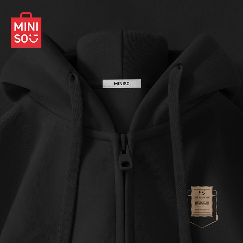 MINISO Men's Heavyweight Hooded Zip-Up Sweatshirt